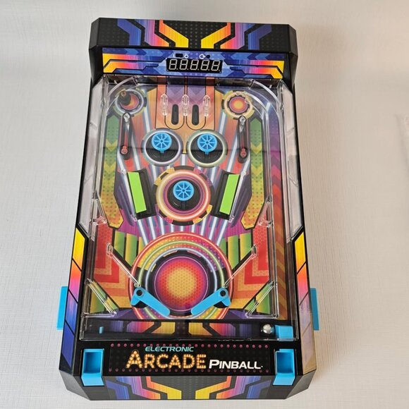 Electronic Pinball Machine Sounds Lights Portable Tabletop Arcade Game - Picture 1 of 6
